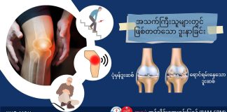 အသက်ကြီးသူများတွင် ဖြစ်တတ်သော အဆစ်အမြစ်ရောင်ရောဂါတစ်မျိုး Osteoarthritis ( May, 2022 )