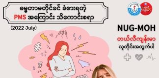 ရာသီလာခါနီး အပြောင်းအလဲဖြစ်စဉ်များ Premenstrual Syndrome ( July, 2022 )
