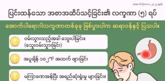 ပြင်းထန်သော အစာအဆိပ်သင့်ခြင်း၏ လက္ခဏာ (၅) ရပ် (အောက်တိုဘာလ၊ ၂၀၂၄ ခုနှစ်)
