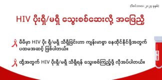 HIV ပိုးရှိ/မရှိ သွေးစစ်ဆေးလို အဖြေညှိ (ဒီဇင်ဘာလ၊ ၂၀၂၄ ခုနှစ်)
