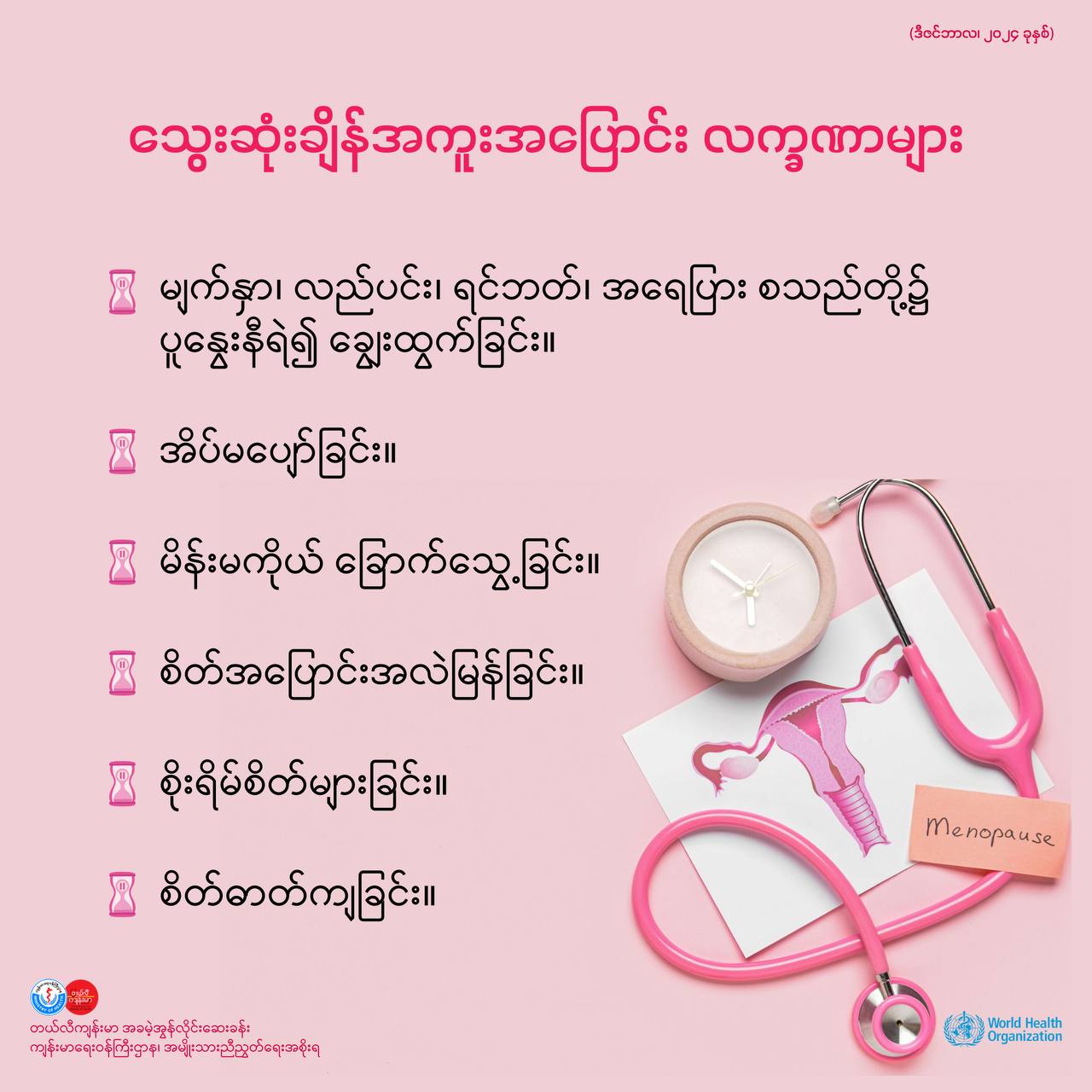 သွေးဆုံးချိန်အကူးအပြောင်း လက္ခဏာများ (ဒီဇင်ဘာလ၊ ၂၀၂၄ ခုနှစ်)