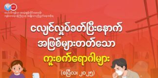 ငလျင်လှုပ်ခတ်ပြီးနောက် အဖြစ်များတတ်သော ကူးစက်ရောဂါများ (ဧပြီလ၊ ၂၀၂၅ ခုနှစ်)
