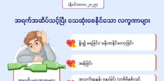 အရက်အဆိပ်သင့်ပြီး သေဆုံးစေနိုင်သော လက္ခဏာများ (နိုဝင်ဘာလ၊ ၂၀၂၅)