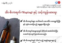 အီး-စီးကရက် (Vaping) နှင့် သင့်ကျန်းမာရေး (ဇန်နဝါရီ၊ ၂၀၂၆)