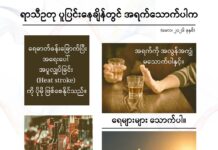ရာသီဥတု ပူပြင်းနေချိန်တွင် အရက်သောက်ပါက(မေလ၊ ၂၀၂၆ ခုနှစ်)